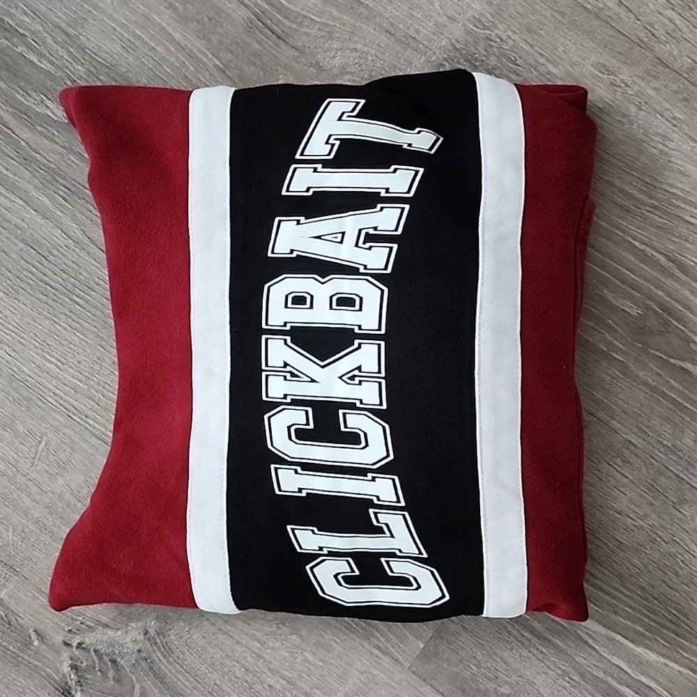 Fanjoy - "Clickbait" Sweatshirt - Mens Small - Burgundy / white/black colorblock